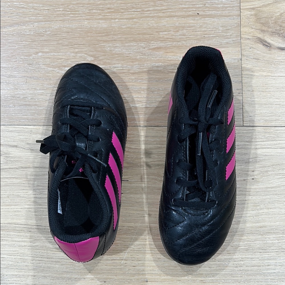 Adidas Kids Black and Pink Soccer Shoes